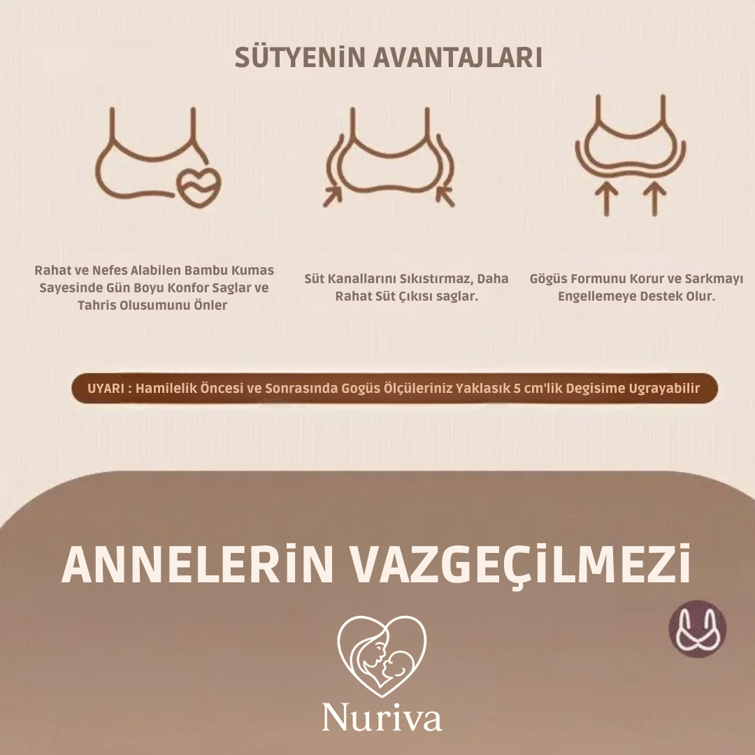 Nuriva - Telsiz Bambu Emzirme Sütyeni